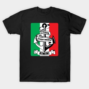 Riviera del Divertimento Rimini Italy Flag T-Shirt